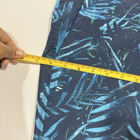 All In Motion Hybrid Shorts Mens Small Inner Drawstring Blue Tropical Print - Picture 14 of 16